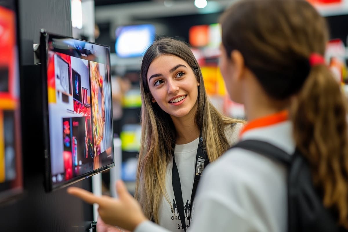 Profissional de marketing mostra a Ativação de PDV em loa