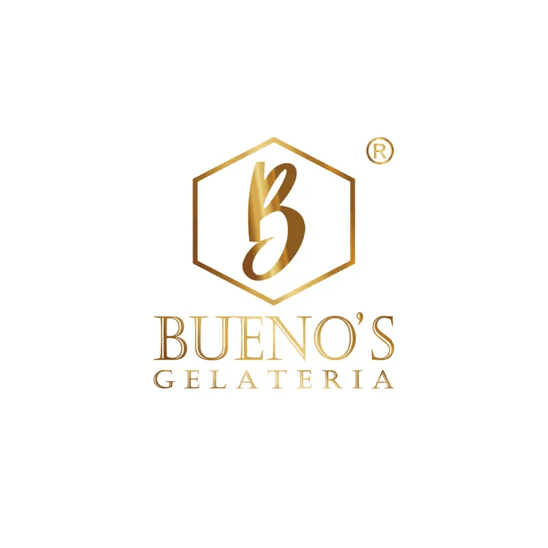 logo da buenos gelateria com o logo dourado